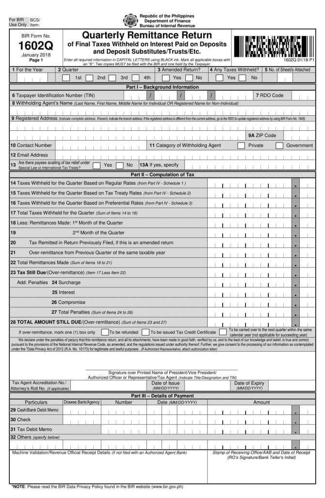 bir form 1701