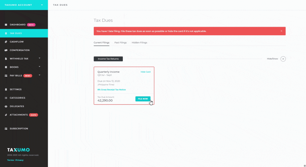 auto-generated tax forms taxumo