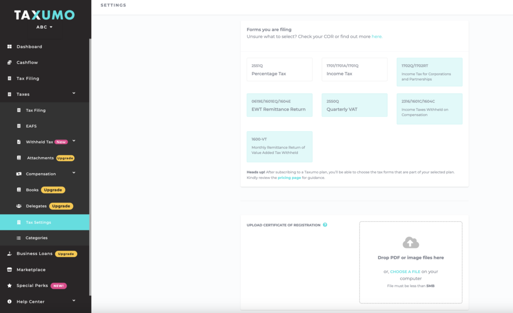 Taxumo How To's: Setting up your Company Information in Taxumo